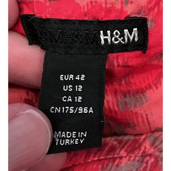 H&M Women's Sz 12 Fit & Flare Strapless Floral Bustier Sundress Elastic Smocking - Picture 6 of 7